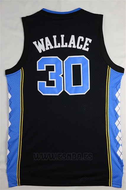 Camiseta NCAA North Carolina Tar Heels Rasheed Wallace #30 Negro
